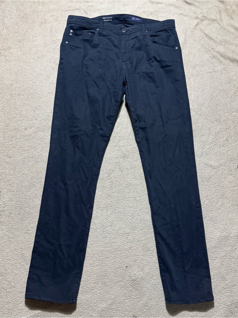 Adriano Goldschmied Pants Mens 36 Dark Blue Tellis Modern Slim Italy 36x34